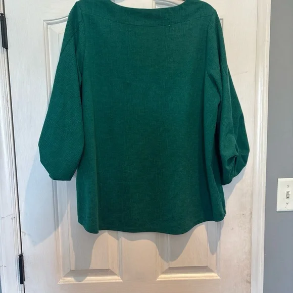 dressbarn Teal Blouse with Shoulder Buttons - Picture 6 of 6